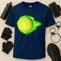 Flaming Tennis Ball Cooling Performance Crew T-Shirt