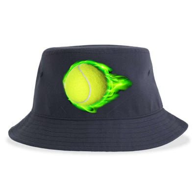 Flaming Tennis Ball Sustainable Bucket Hat