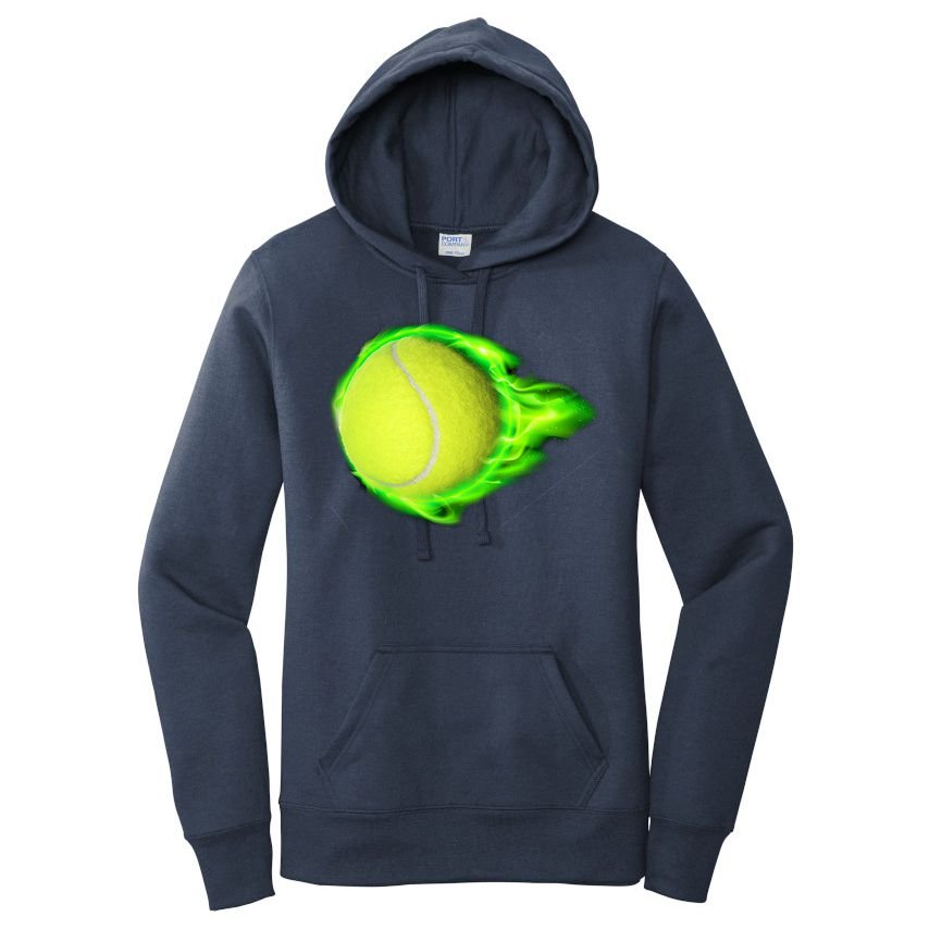Flaming Tennis Ball Women's Pullover Hoodie