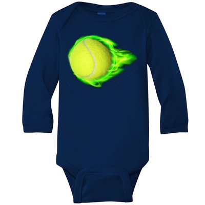 Flaming Tennis Ball Baby Long Sleeve Bodysuit