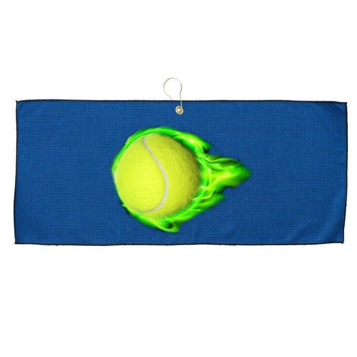 Flaming Tennis Ball Large Microfiber Waffle Golf Towel