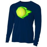 Flaming Tennis Ball Cooling Performance Long Sleeve Crew