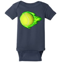 Flaming Tennis Ball Baby Bodysuit