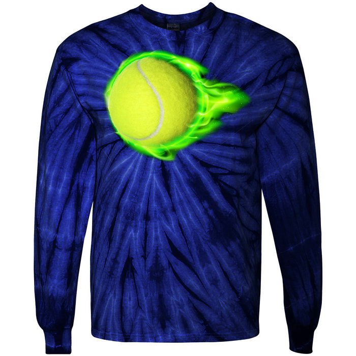 Flaming Tennis Ball Tie-Dye Long Sleeve Shirt