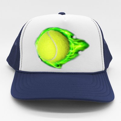 Flaming Tennis Ball Trucker Hat