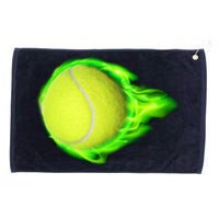 Flaming Tennis Ball Grommeted Golf Towel