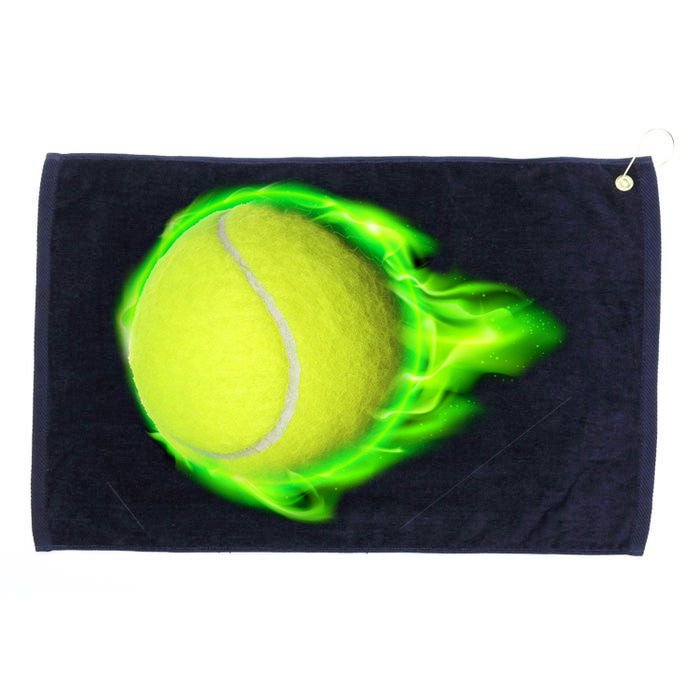 Flaming Tennis Ball Grommeted Golf Towel