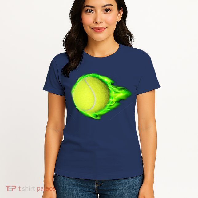 Flaming Tennis Ball Womens T-Shirt
