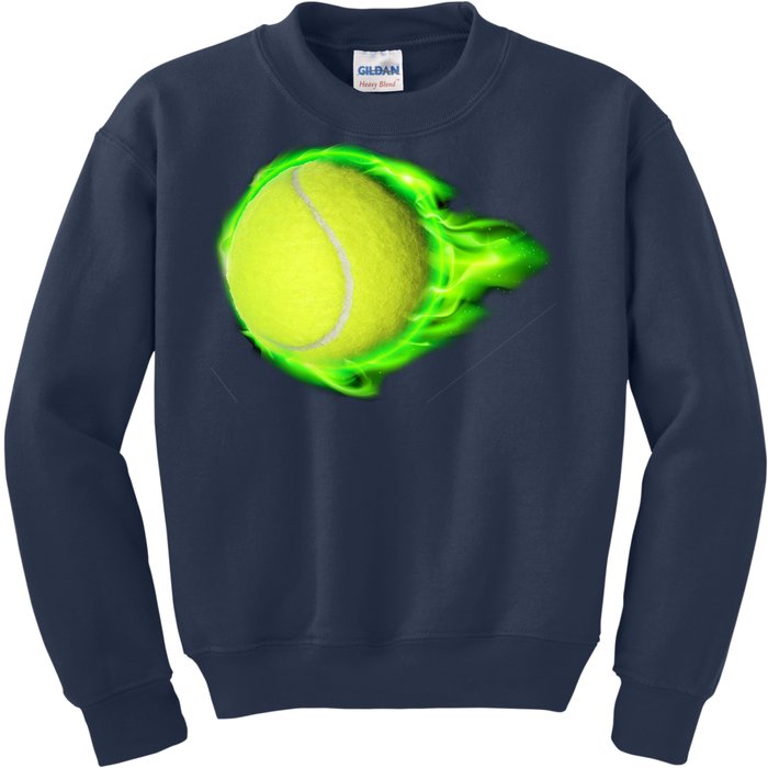 Flaming Tennis Ball Kids Sweatshirt