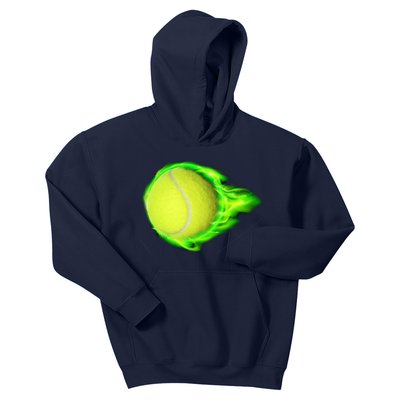 Flaming Tennis Ball Kids Hoodie