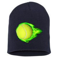 Flaming Tennis Ball Short Acrylic Beanie