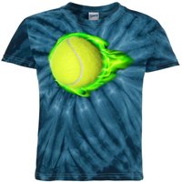 Flaming Tennis Ball Kids Tie-Dye T-Shirt