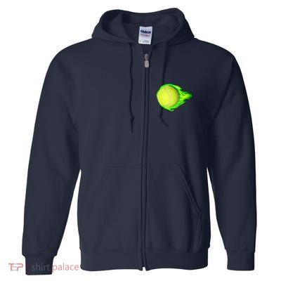 Flaming Tennis Ball Full Zip Hoodie
