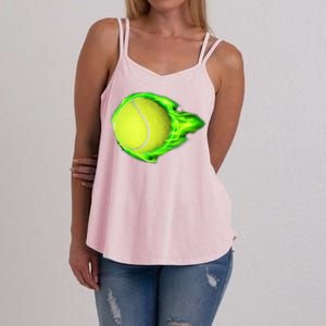 Flaming Tennis Ball Women's Strappy Tank