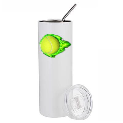 Flaming Tennis Ball Stainless Steel Tumbler