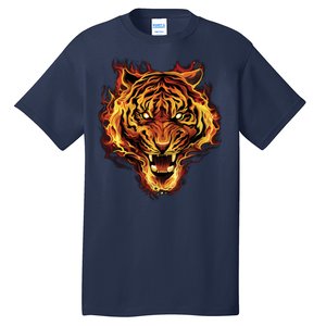 Flaming Tiger Fire Tall T-Shirt