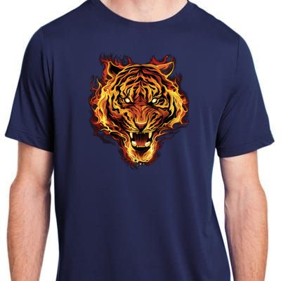 Flaming Tiger Fire Adult ChromaSoft Performance T-Shirt