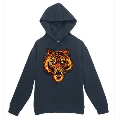 Flaming Tiger Fire Urban Pullover Hoodie