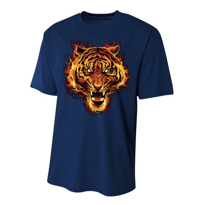 Flaming Tiger Fire Performance Sprint T-Shirt