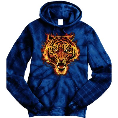 Flaming Tiger Fire Tie Dye Hoodie