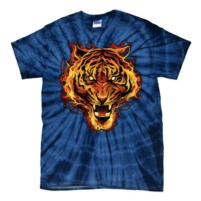 Flaming Tiger Fire Tie-Dye T-Shirt