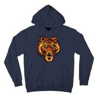 Flaming Tiger Fire Tall Hoodie