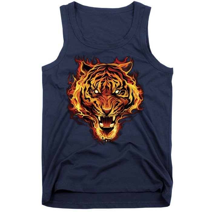 Flaming Tiger Fire Tank Top