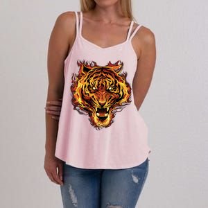 Flaming Tiger Fire Women's Strappy Tank