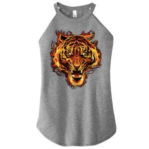 Flaming Tiger Fire Women’s Perfect Tri Rocker Tank