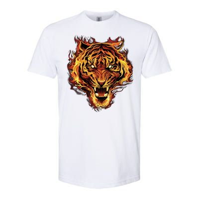 Flaming Tiger Fire Softstyle CVC T-Shirt