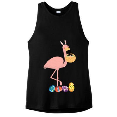 Flamingo Easter Egg Ladies PosiCharge Tri-Blend Wicking Tank