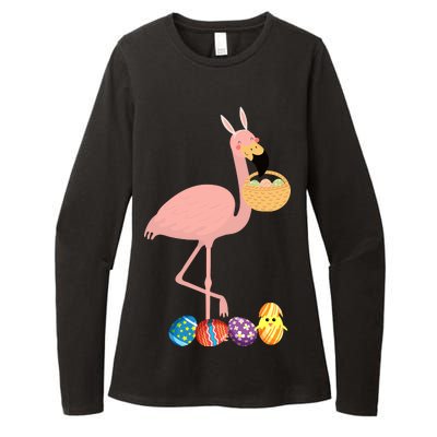 Flamingo Easter Egg Womens CVC Long Sleeve Shirt