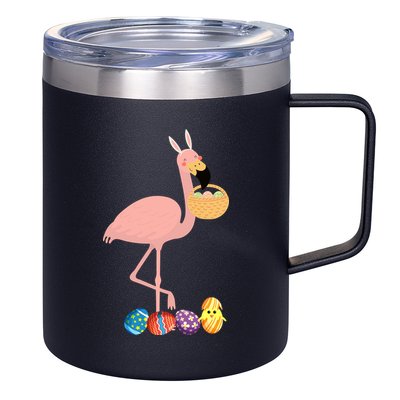 Flamingo Easter Egg 12oz Stainless Steel Coffee Mug
