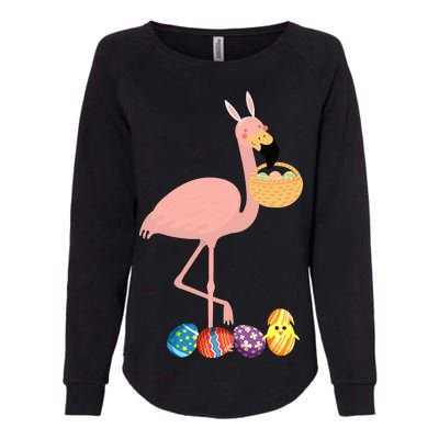 Flamingo Easter Egg Womens California Wash Sweatshirt