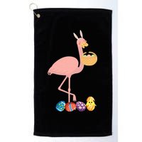 Flamingo Easter Egg Golf Towel