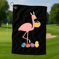 Flamingo Easter Egg Golf Towel