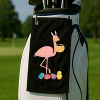 Flamingo Easter Egg Golf Towel