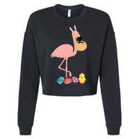 Flamingo Easter Egg Cropped Pullover Crew