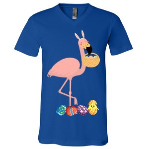 Flamingo Easter Egg V-Neck T-Shirt