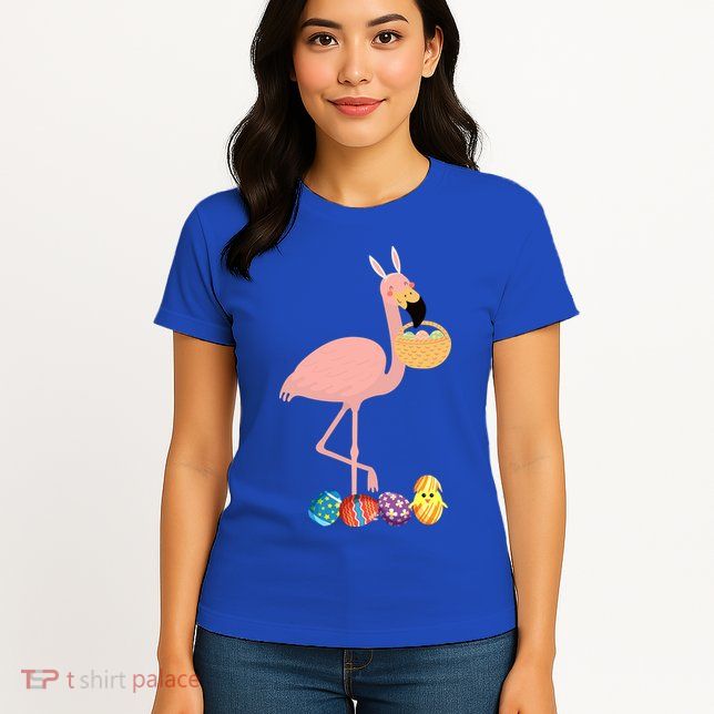 Flamingo Easter Egg Womens T-Shirt
