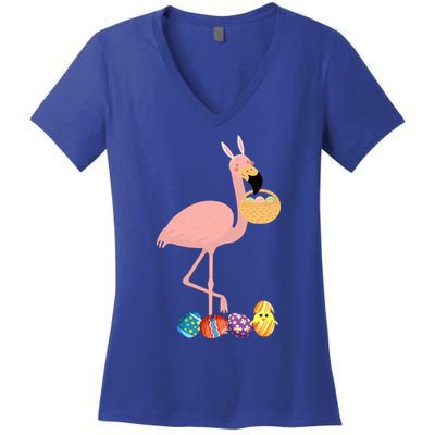 Flamingo Easter Egg Women's V-Neck T-Shirt