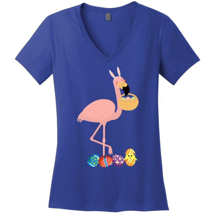Flamingo Easter Egg Women's V-Neck T-Shirt