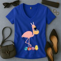 Flamingo Easter Egg Women's V-Neck T-Shirt