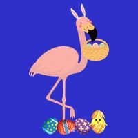 Flamingo Easter Egg Women's V-Neck T-Shirt
