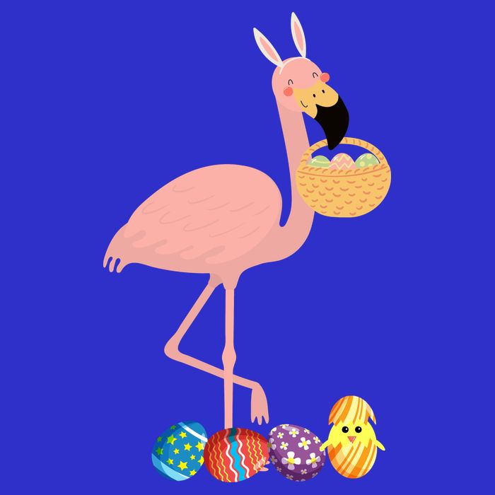 Flamingo Easter Egg Women's V-Neck T-Shirt