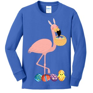 Flamingo Easter Egg Kids Long Sleeve Shirt