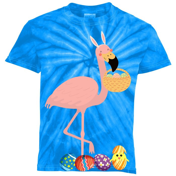 Flamingo Easter Egg Kids Tie-Dye T-Shirt