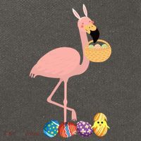 Flamingo Easter Egg Cotton Canvas Backpack