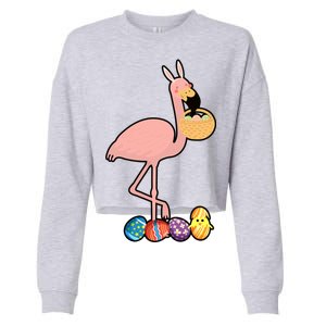 Flamingo Easter Egg Cropped Pullover Crew