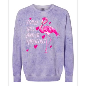 Flamingo Stand Tall And Be Fabulous Colorblast Crewneck Sweatshirt